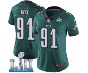 Women's Nike Philadelphia Eagles #91 Fletcher Cox Midnight Green Team Color Vapor Untouchable Limited Player Super Bowl LII NFL Jersey