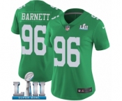 Women's Nike Philadelphia Eagles #96 Derek Barnett Limited Green Rush Vapor Untouchable Super Bowl LII NFL Jersey