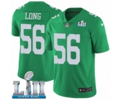 Youth Nike Philadelphia Eagles #56 Chris Long Limited Green Rush Vapor Untouchable Super Bowl LII NFL Jersey