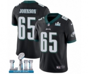 Youth Nike Philadelphia Eagles #65 Lane Johnson Black Alternate Vapor Untouchable Limited Player Super Bowl LII NFL Jersey
