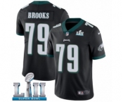 Youth Nike Philadelphia Eagles #79 Brandon Brooks Black Alternate Vapor Untouchable Limited Player Super Bowl LII NFL Jersey