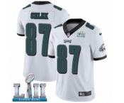 Youth Nike Philadelphia Eagles #87 Brent Celek White Vapor Untouchable Limited Player Super Bowl LII NFL Jersey