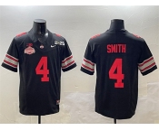 Men's Ohio State Buckeyes #4 Jeremiah Smith Black 2025 CFP Final With National Champions Patch F.U.S.E. Vapor Limited Stitched Football Jersey