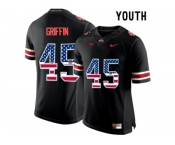 2016 US Flag Fashion Youth Ohio State Buckeyes Archie Griffin #45 College Football Limited Jersey - Blackout