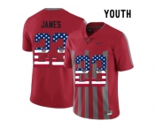 2016 US Flag Fashion Youth Ohio State Buckeyes Lebron James #23 College Football Alternate Elite Jersey - Scarlet