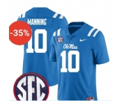 Men's Ole Miss Rebels #10 Eli Manning Blue F.U.S.E. Stitched Jersey