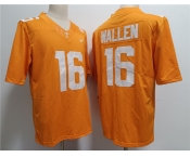 Men's Notre Tennessee Volunteers #16 Morgan Wallen Orange Stitched Jersey