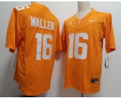 Men's Tennessee Volunteers #16 Morgan Wallen Yellow FUSE College Stitched Jersey