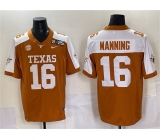 Men's Texas Longhorns #16 Peyton Manning Orange 2025 CFP Final With SEC Patch Stitched Jersey