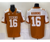 Men's Texas Longhorns #16 Peyton Manning Orange 2025 CFP Final With SEC Patch Stitched Jersey