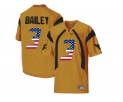 2016 US Flag Fashion West Virginia Mountaineers Stedman Bailey #3 College Football Mesh Jersey - Gold