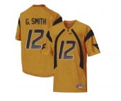 West Virginia Mountaineers Geno Smith #12 College Football Mesh Jersey - Gold