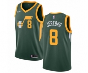 Youth Nike Utah Jazz #8 Jonas Jerebko Green Swingman Jersey - Earned Edition