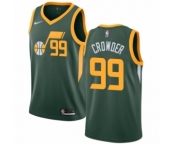 Youth Nike Utah Jazz #99 Jae Crowder Green Swingman Jersey - Earned Edition