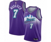 Youth Utah Jazz #7 Pete Maravich Swingman Purple Hardwood Classics Basketball Jersey