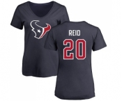 NFL Women's Nike Houston Texans #20 Justin Reid Navy Blue Name & Number Logo T-Shirt