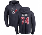NFL Nike Houston Texans #74 Kendall Lamm Navy Blue Name & Number Logo Pullover Hoodie