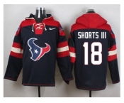 Nike Houston Texans #18 Cecil Shorts III Navy Blue Player Pullover Hoodie