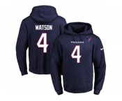 Nike Houston Texans #4 Deshaun Watson Navy Blue Name & Number Pullover NFL Hoodie