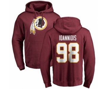 NFL Nike Washington Redskins #98 Matt Ioannidis Maroon Name & Number Logo Pullover Hoodie