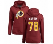 Football Women's Washington Redskins #78 Wes Martin Maroon Name & Number Logo Pullover Hoodie