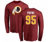 NFL Nike Washington Redskins #95 Da'Ron Payne Maroon Name & Number Logo Long Sleeve T-Shirt