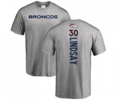 NFL Nike Denver Broncos #30 Phillip Lindsay Ash Backer T-Shirt