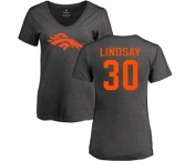 NFL Women's Nike Denver Broncos #30 Phillip Lindsay Ash One Color T-Shirt