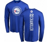NBA Nike Philadelphia 76ers #22 Wilson Chandler Royal Blue Backer Long Sleeve T-Shirt