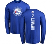 NBA Nike Philadelphia 76ers #7 Timothe Luwawu Royal Blue Backer Long Sleeve T-Shirt