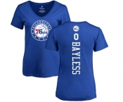NBA Women's Nike Philadelphia 76ers #0 Jerryd Bayless Royal Blue Backer T-Shirt
