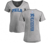 NBA Women's Nike Philadelphia 76ers #35 Clarence Weatherspoon Ash Backer T-Shirt