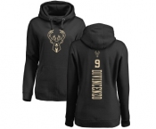 NBA Women's Nike Milwaukee Bucks #9 Donte DiVincenzo Black One Color Backer Pullover Hoodie
