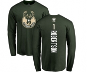 NBA Nike Milwaukee Bucks #1 Oscar Robertson Green Backer Long Sleeve T-Shirt