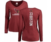 NFL Women's Nike Arizona Cardinals #33 Tre Boston Maroon Backer Long Sleeve T-Shirt