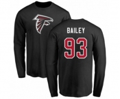 Football Atlanta Falcons #93 Allen Bailey Black Name & Number Logo Long Sleeve T-Shirt