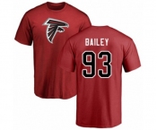 Football Atlanta Falcons #93 Allen Bailey Red Name & Number Logo T-Shirt