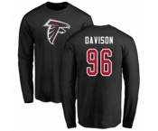 Football Atlanta Falcons #96 Tyeler Davison Black Name & Number Logo Long Sleeve T-Shirt