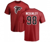 Football Atlanta Falcons #98 Takkarist McKinley Red Name & Number Logo T-Shirt