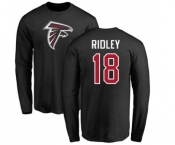 NFL Nike Atlanta Falcons #18 Calvin Ridley Black Name & Number Logo Long Sleeve T-Shirt