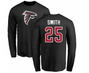 NFL Nike Atlanta Falcons #25 Ito Smith Black Name & Number Logo Long Sleeve T-Shirt