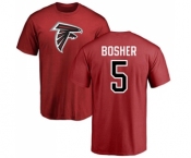 NFL Nike Atlanta Falcons #5 Matt Bosher Red Name & Number Logo T-Shirt