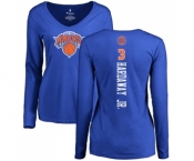 NBA Women's Nike New York Knicks #3 Tim Hardaway Jr. Royal Blue Backer Long Sleeve T-Shirt
