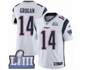 Men's Nike New England Patriots #14 Steve Grogan White Vapor Untouchable Limited Player Super Bowl LIII Bound NFL Jersey