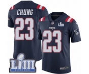 Men's Nike New England Patriots #23 Patrick Chung Limited Navy Blue Rush Vapor Untouchable Super Bowl LIII Bound NFL Jersey