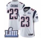 Men's Nike New England Patriots #23 Patrick Chung White Vapor Untouchable Limited Player Super Bowl LIII Bound NFL Jersey