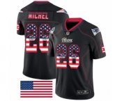 Men's Nike New England Patriots #26 Sony Michel Limited Black Rush USA Flag NFL Jersey