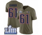 Men's Nike New England Patriots #61 Marcus Cannon Limited Olive 2017 Salute to Service Super Bowl LIII Bound NFL Jersey