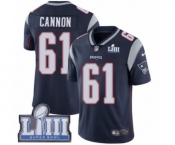 Men's Nike New England Patriots #61 Marcus Cannon Navy Blue Team Color Vapor Untouchable Limited Player Super Bowl LIII Bound NFL Jersey