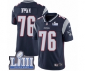 Men's Nike New England Patriots #76 Isaiah Wynn Navy Blue Team Color Vapor Untouchable Limited Player Super Bowl LIII Bound NFL Jersey